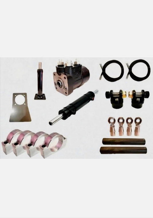4 Inch Dual Ended Ram Hydraulic Steering Kit with 3/4 Inch Tie Rod Setup