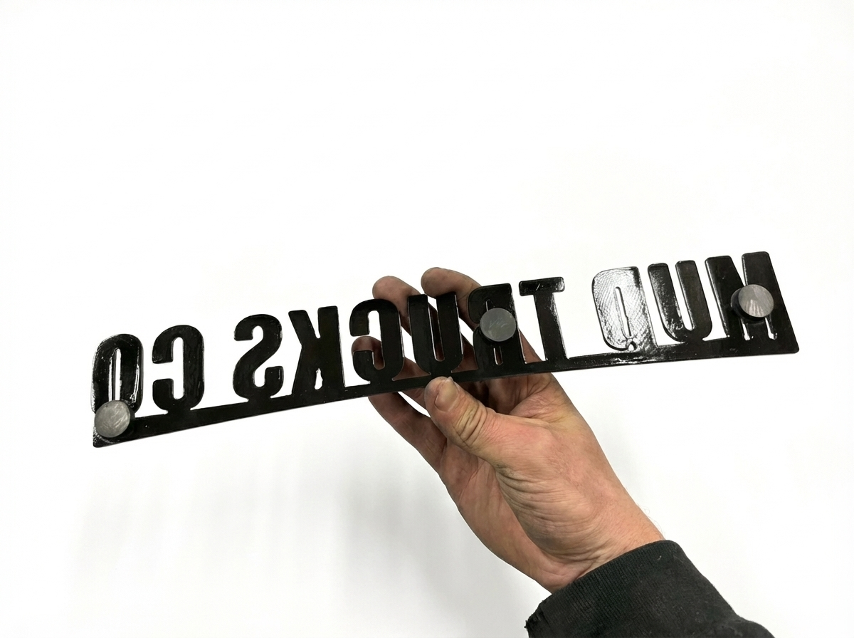 Metal cut out sign with magnets
